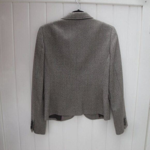 J. Crew Blazer Jacket Brown Ivory Tweed Herringbone Size 8 - Picture 2 of 4